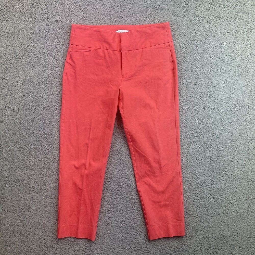 Elle Womens Cropped Pants Coral Sz 8 Stretch‎